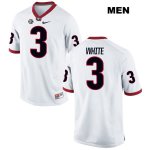 Men's Georgia Bulldogs NCAA #3 Zamir White Nike Stitched White Authentic College Football Jersey VRH0654PZ